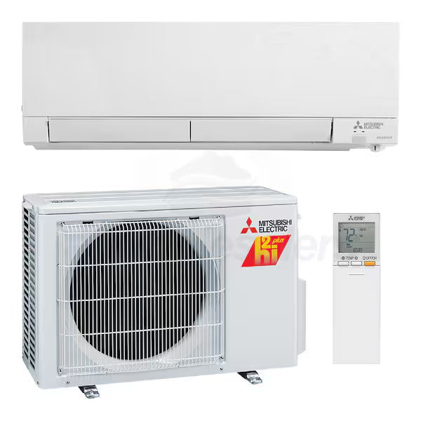 Mitsubishi - 12k BTU Cooling + Heating - M-Series H2i plus Wall Mounted Air Conditioning System - 26.3 SEER2